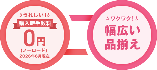 うれしい！購入時手数料0円（ノーロード）2026年6月現在、ワクワク！幅広い品揃え